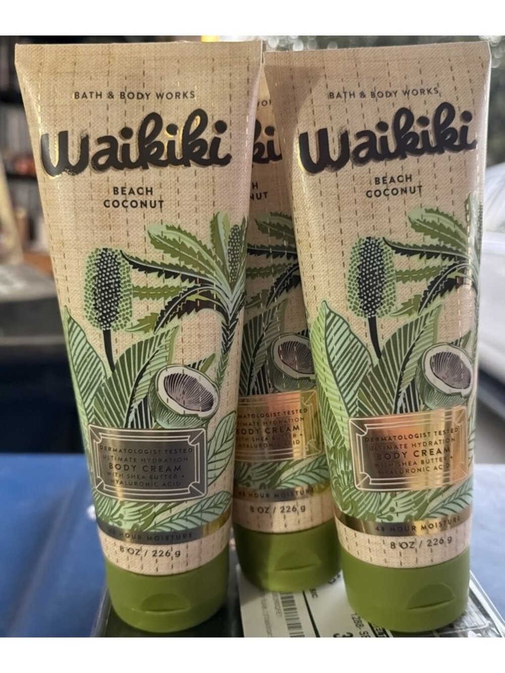 3 PCS BATH & BODY WORKS WAIKIKI BEACH COCONUT Ultimate Hydrating BODY CREAM 8oz.